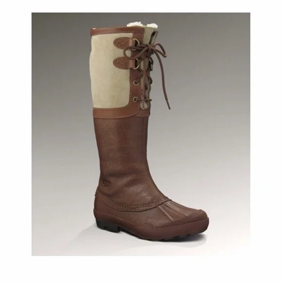 UGG Brown and Cream Winter Boots - Picture 2 of 10